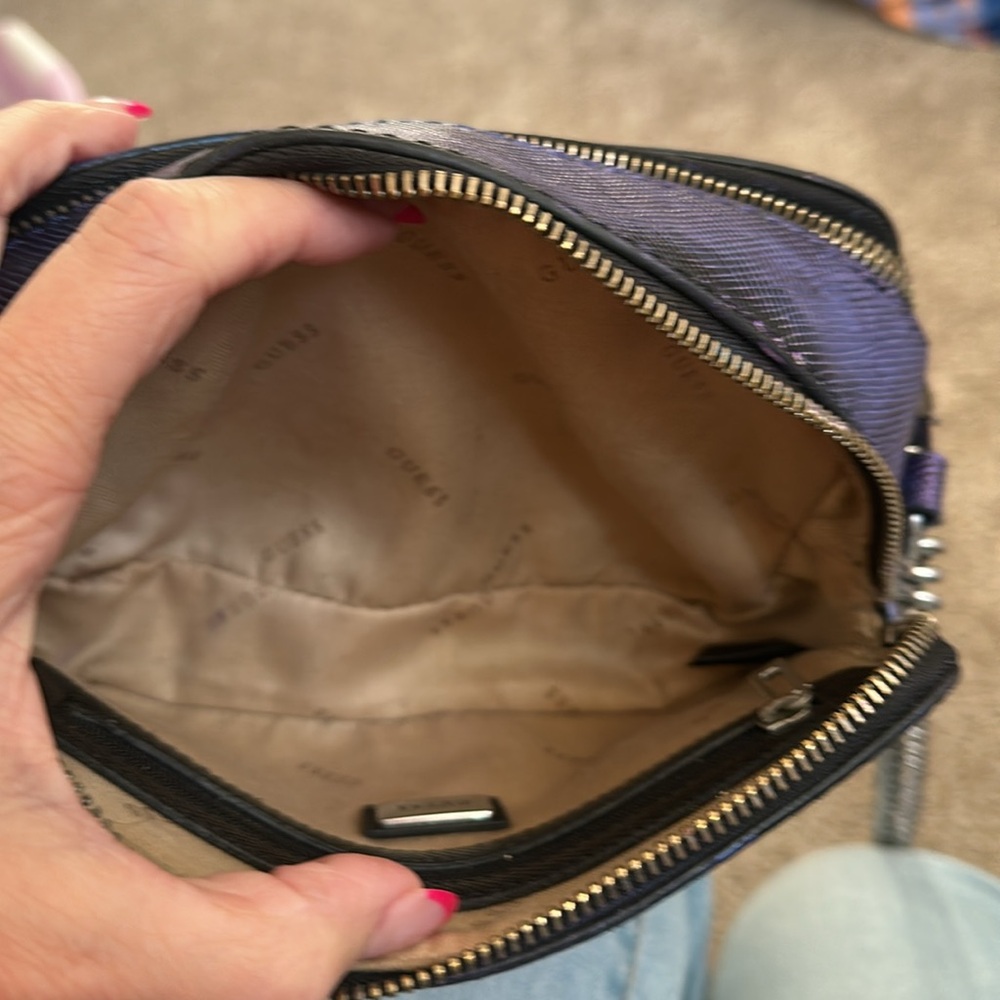 Guess Multi Colorful Metallic Leather Chained Crossbody Bag - Picture 14 of 16